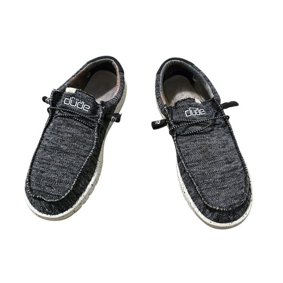 Hey Dude Wally Sox Shoes Mens Size 12 Black White Casual Slip Ons - Picture 3 of 10